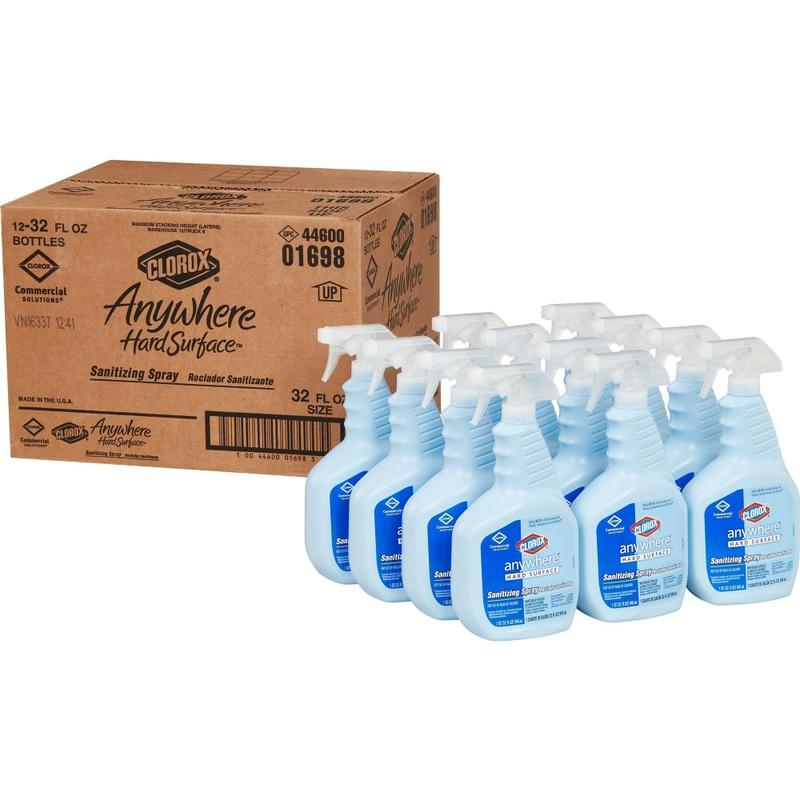 CloroxPro Clorox Pro Commercial Solutions Anywhere Hard Surface Sanitizing Spray, 32 Oz, Carton Of 12 Bottles MPN:01698CT