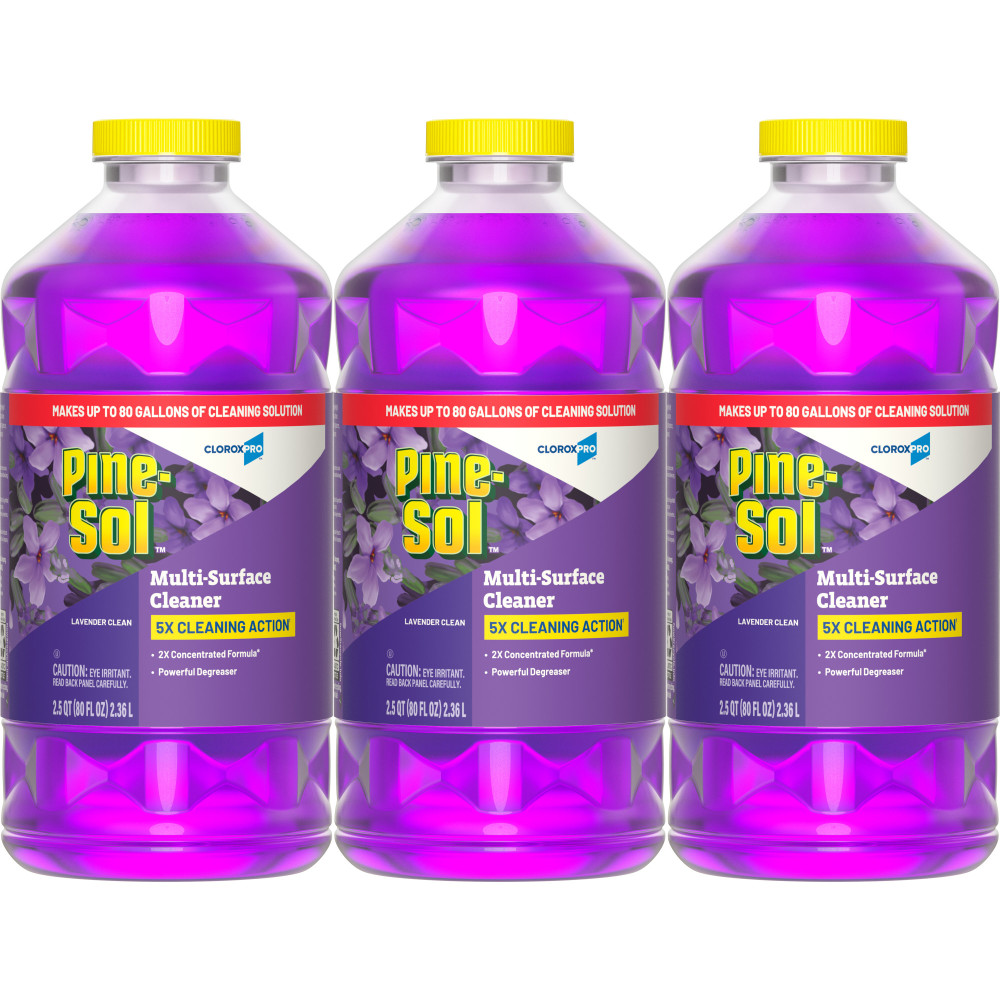 Pine-Sol Multi-Surface Cleaner, CloroxPro, All Purpose Cleaner, Lavender Clean, 80 Fluid Ounces, Pack of 3 (60608) MPN:10044600606085