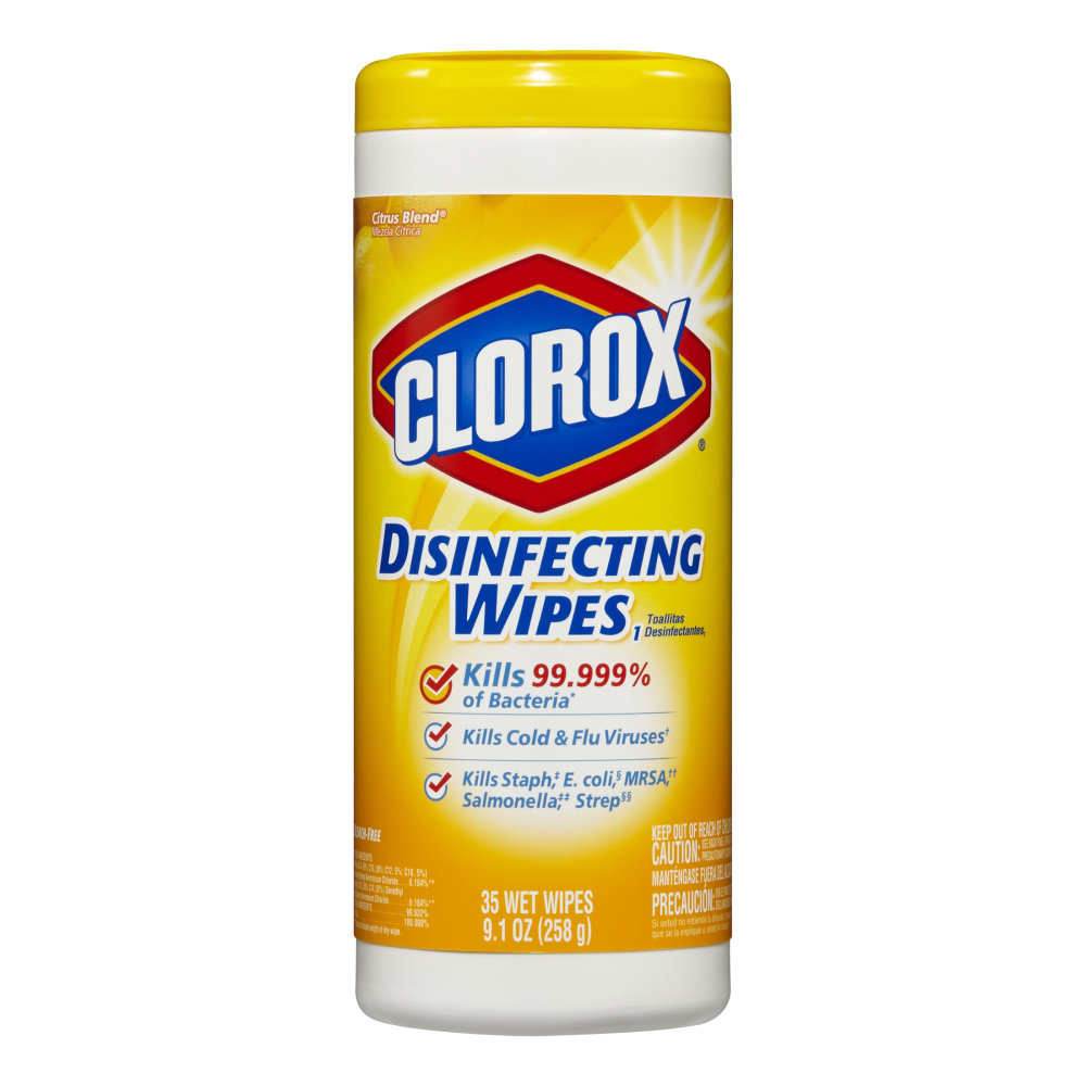 Clorox Disinfecting Wipes, 7in x 8in, Citrus Blend Scent, Canister Of 35 (Min Order Qty 13) MPN:1594