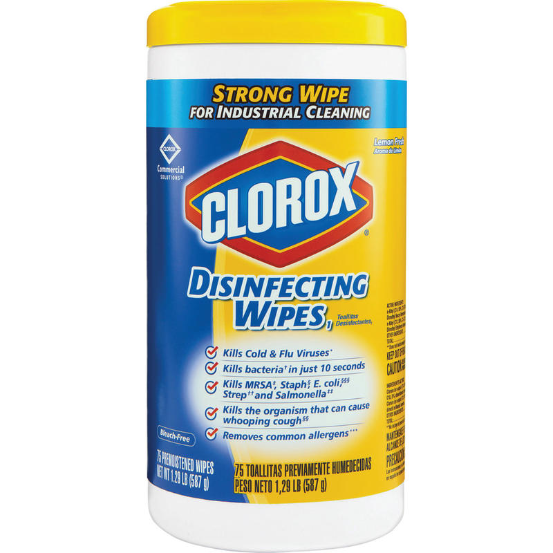 Clorox Disinfecting Wipes, 7in x 8in, Lemon Fresh Scent, Pack Of 75 Wipes (Min Order Qty 7) MPN:01628