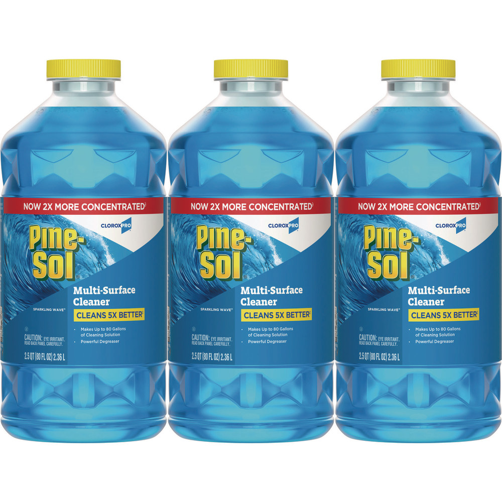 Pine-Sol CloroxPro Multi-Surface Cleaner Concentrated, Sparkling Wave Scent, 80 oz Bottle, 3/Carton MPN:60609CT