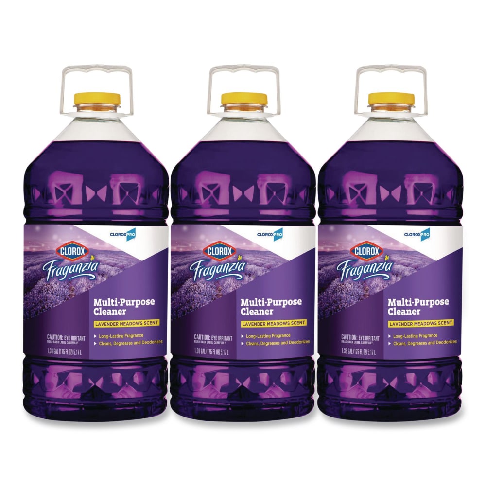 Clorox CloroxPro Fraganzia Multi-Purpose Cleaner Concentrate, Lavender Meadows Scent, 175 oz Bottle, 3/Carton MPN:60614CT
