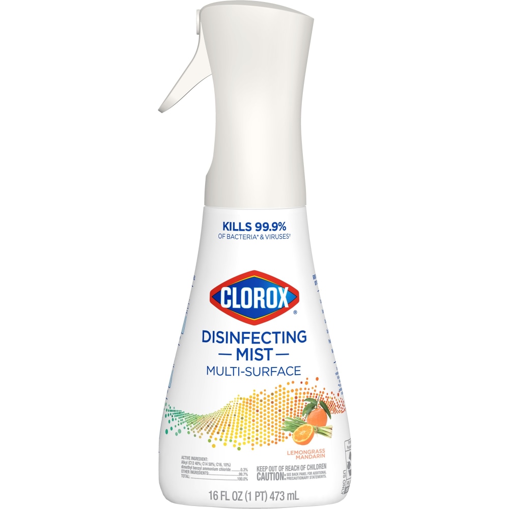Clorox Disinfecting Mist Multi-Surface Spray, Lemongrass Mandarin, 16 Fl Oz MPN:044600601519