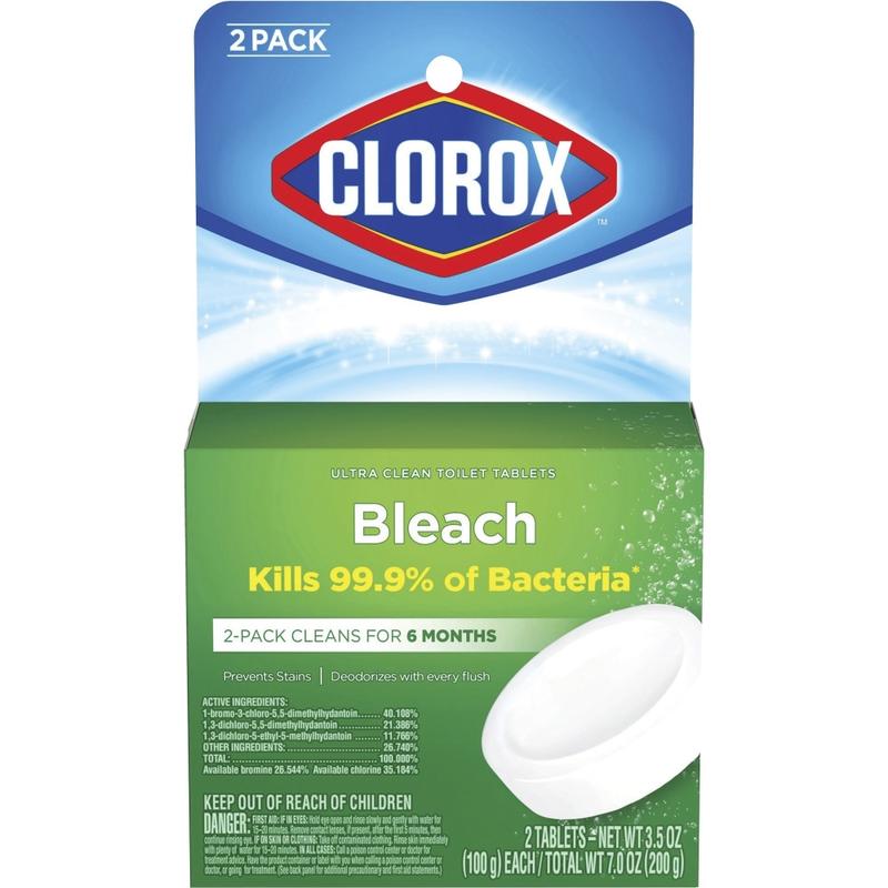 Clorox Ultra Clean Toilet Tablets Bleach, 3.50 oz (0.22 lb), 30024PL MPN:30024PL