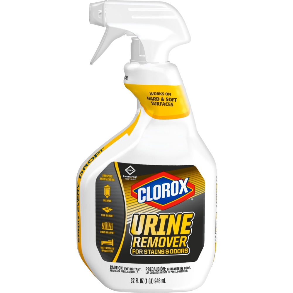 CloroxPro Urine Remover for Stains and Odors Spray - 32 fl oz (1 quart) - Bleach-free - White - 24 / Bundle MPN:31036BD