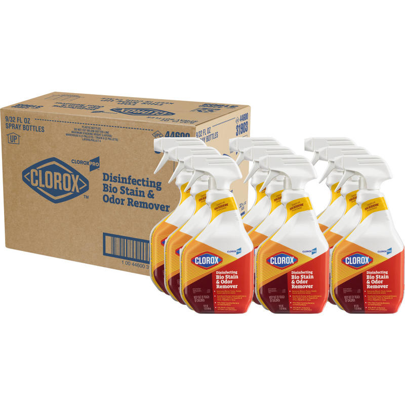 CloroxPro Disinfecting Bio Stain & Odor Remover Spray, Ready-To-Use, 32 fl oz, Case of 9 - 31903CT MPN:31903CT