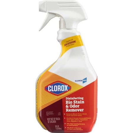 Disinfecting, Stain and Odor Remover, Trigger Spray Bottle, Lemon Floral, Translucent, 9 PK MPN:31903