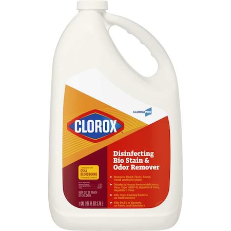 Disinfectant, Stain and Odor Remover, 128 oz. Bottle, Unscented, Translucent, 4 PK MPN:31910