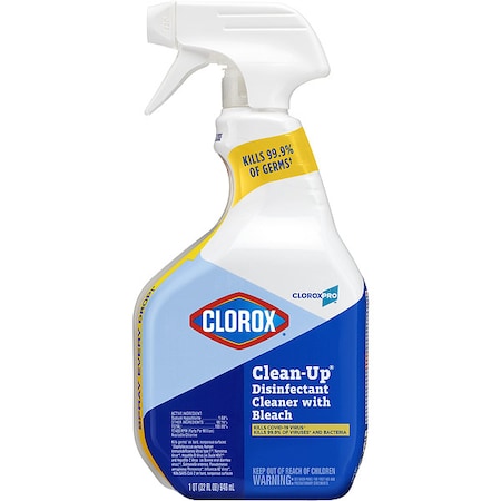 Disinfectant Cleaner, 32 oz. Trigger Spray Bottle, Unscented, Clear, 9 PK MPN:35417