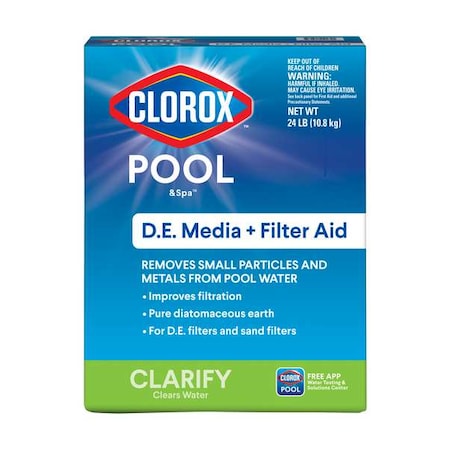 Pool & Spa Filter Aid, For D.E. and Sand Filters, Box, 24 lbs, Granular, Fragrance Free MPN:50124CLX