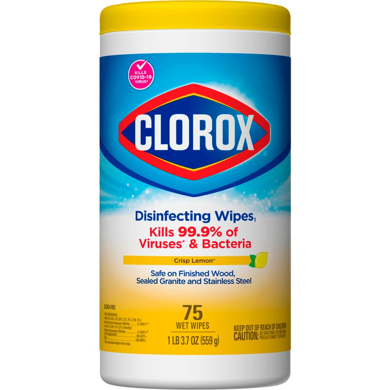 Clorox Disinfecting Wipes, Bleach Free Cleaning Wipes - Crisp Lemon - 75 Count MPN:01628EA