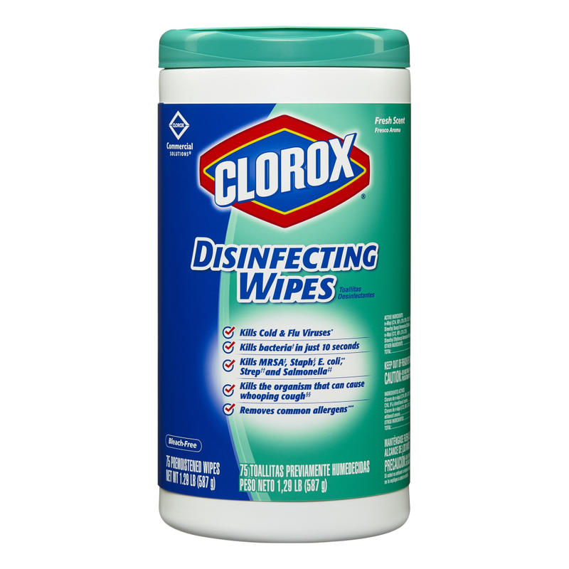 Clorox Disinfecting Wipes, 7in x 8in, Fresh Scent, Pack Of 75 Wipes (Min Order Qty 7) MPN:15949