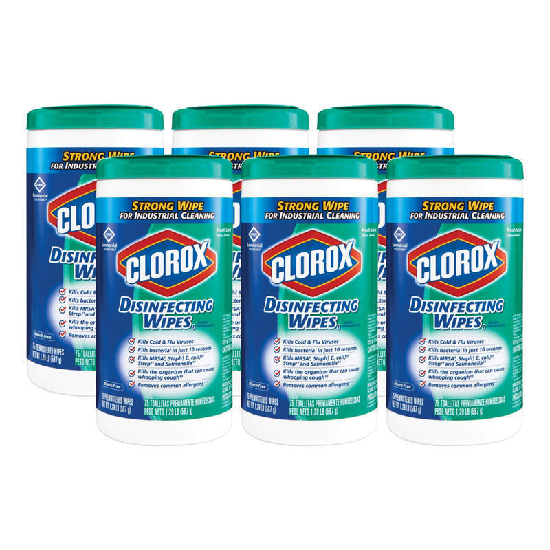 CloroxPro Clorox Disinfecting Wipes, Fresh Scent, 75 Wipes Per Canister, Box Of 6 Canisters MPN:15949-CT