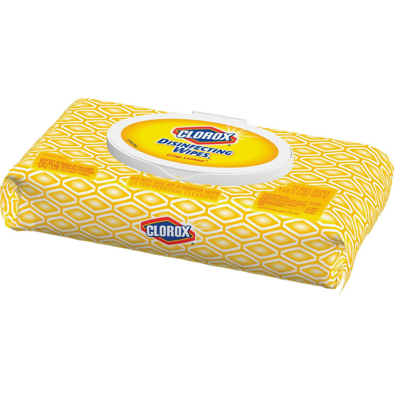 Clorox Disinfecting Cleaning Wipes Flex Packs, Crisp Lemon, 7in x 8in, 75 Wipes Per Pack, White, Carton Of 6 Packs MPN:31404CT