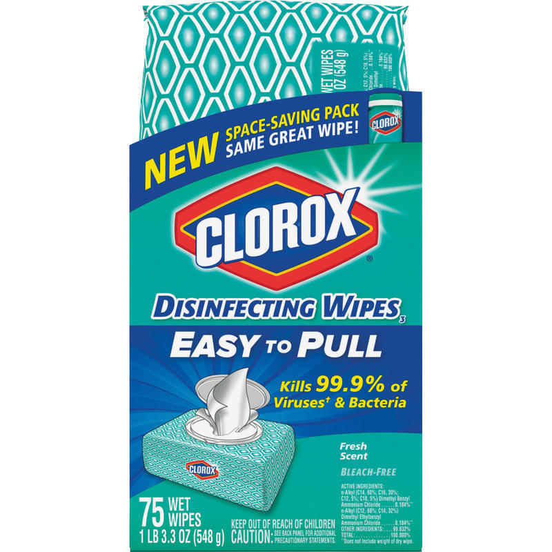 Clorox Disinfecting Wipes, Fresh Scent, 3.3 Oz, White, Pack Of 75 Wipes MPN:CLO31430