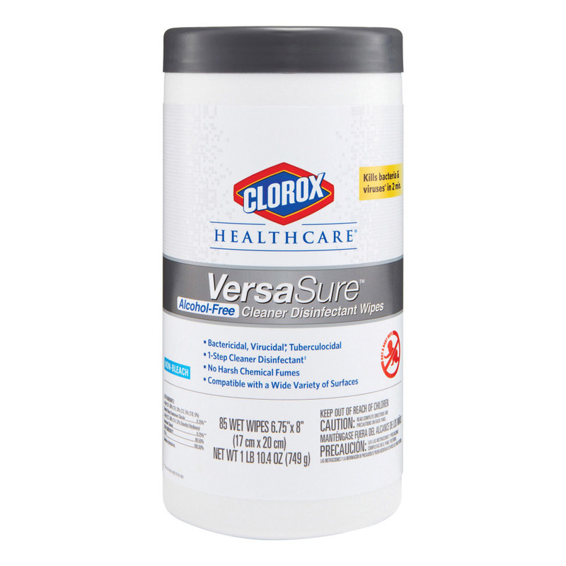 Clorox Healthcare VersaSure Disinfectant Wipes, Canister Of 85 Wipes MPN:CLO31757