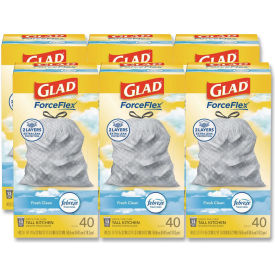 Glad® OdorShield Tall Kitchen Drawstring Trash Bags - White 13 Gal 0.95 Mil 240/Cs - 78361 78361