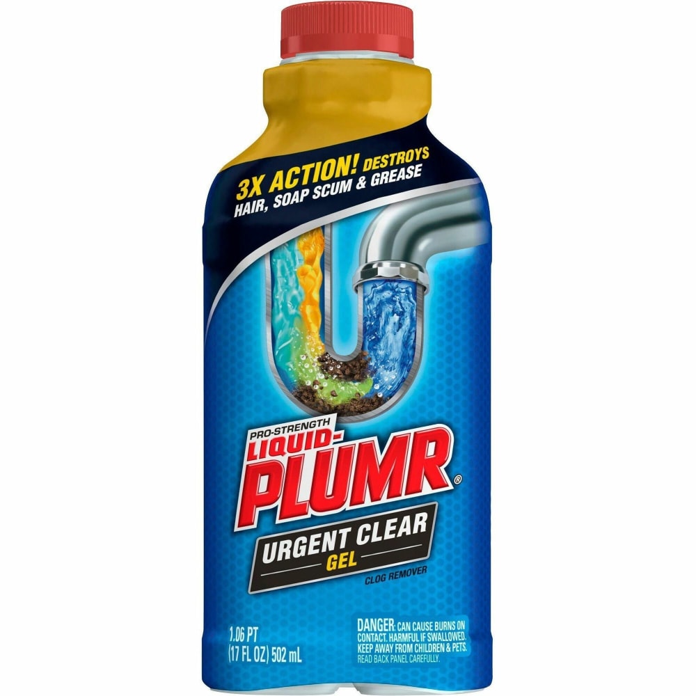 Liquid-Plumr Urgent Clear Pro-Strength Clog Remover - 17 fl oz (0.5 quart) - Blue Bottle - 1 Each MPN:30548