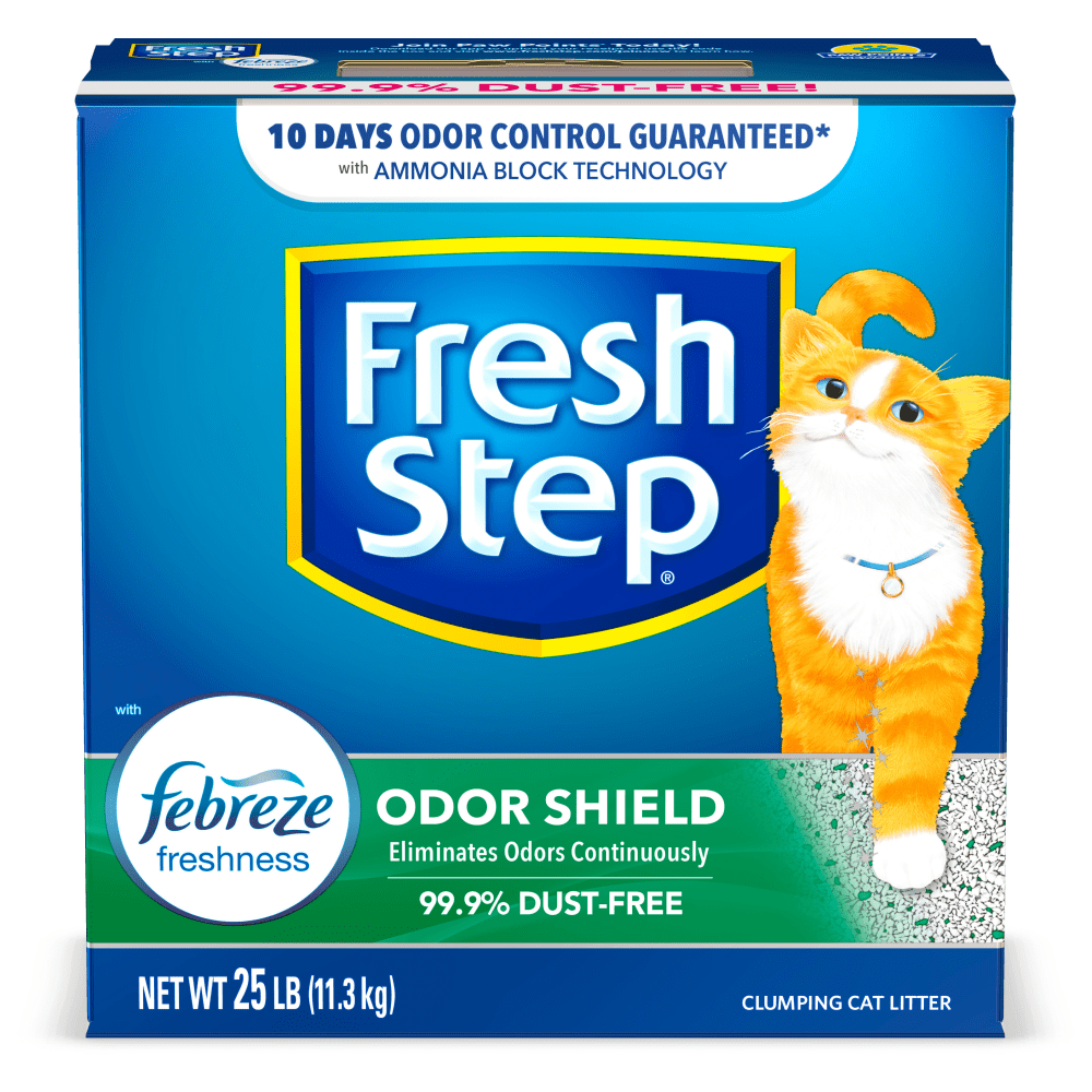 Fresh Step Odor Shield Clumping Cat Litter, Scented With Febreze, 25 Lb MPN:30466