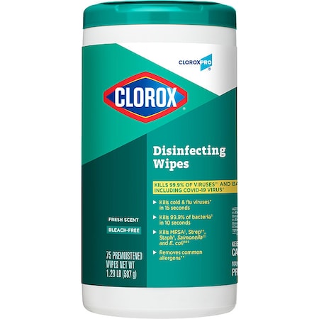 Disinfecting Wipes, 75 Wipe Canister, 7 in x 8 in Wipes, Fresh, White, PK6 MPN:15949