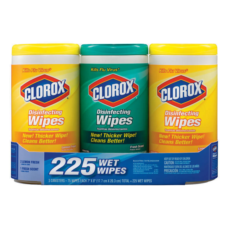 Clorox Disinfecting Bleach-Free Cleaning Wipes Value Pack, Crisp Lemon Scent, 8-5/16in x 13-1/2in, 75 Wipes Per Tub, Carton Of 12 Tubs MPN:30208