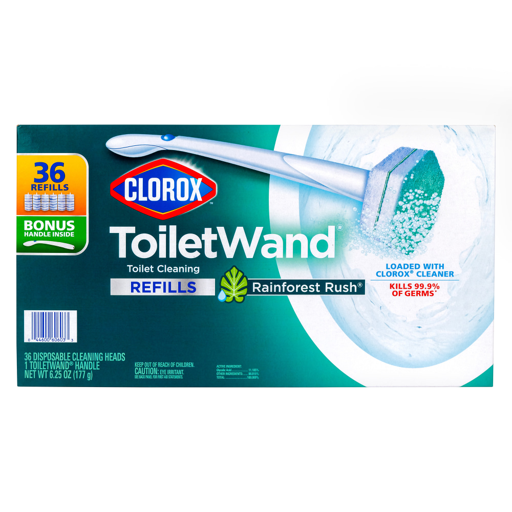 Clorox Toilet Wand And Refills Kit, 15-3/4in, Pack Of 36 Refills MPN:0 44600 30814 2
