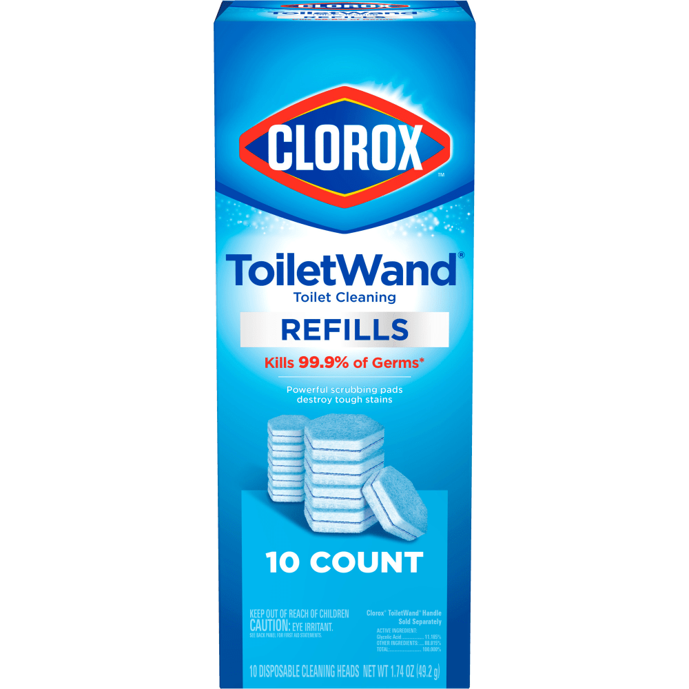 Clorox ToiletWand Toilet Cleaning Refills, Disinfecting Scrubbing Pads, 10 Count (01717) MPN:00044600017174