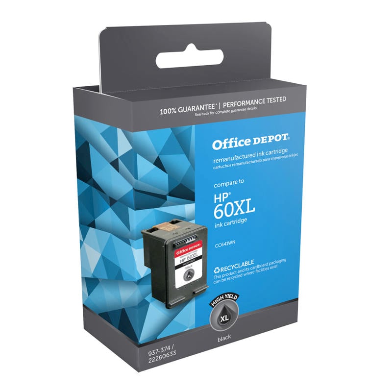 Office Depot Remanufactured Black High-Yield Ink Cartridge Replacement For HP 60XL, OD60XLK MPN:OD60XLK