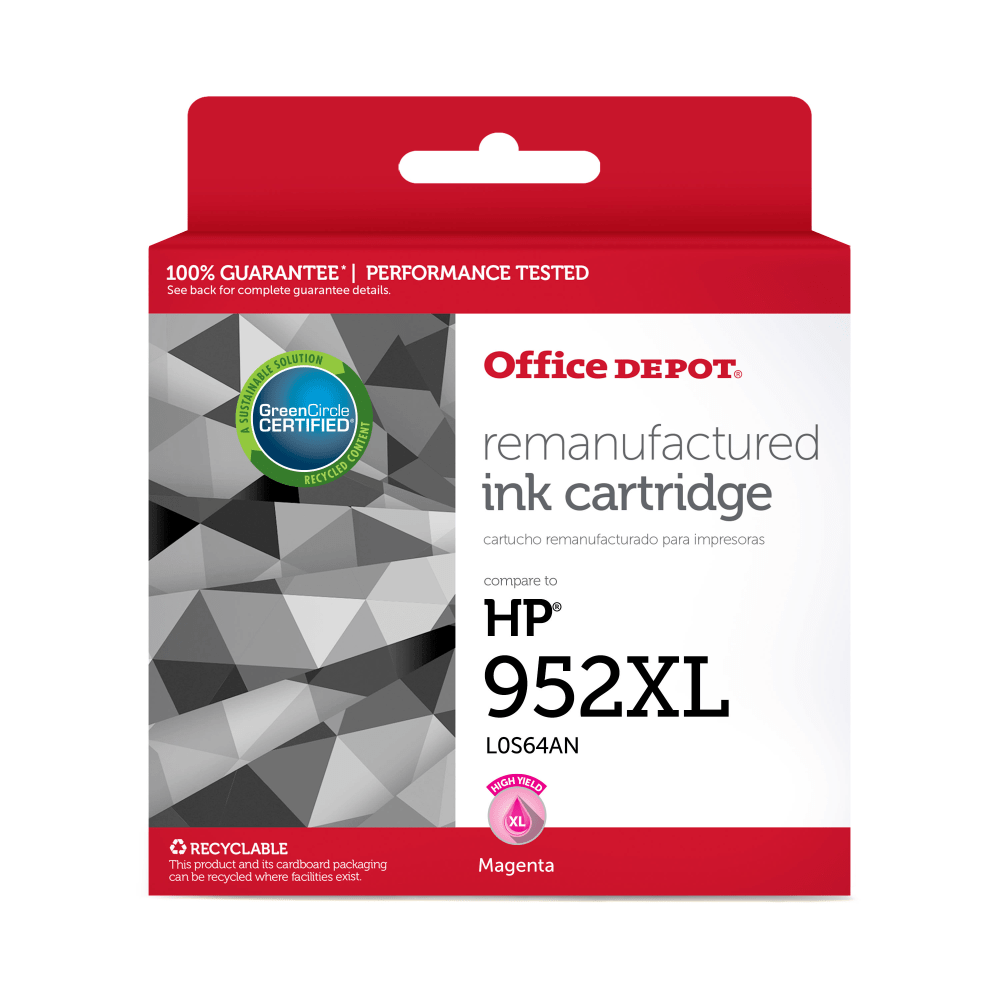 Office Depot Brand 118182 Remanufactured Magenta High Yield Ink Cartridge Replacement for HP 952XL MPN:118182