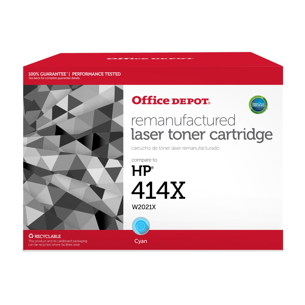 Office Depot Brand Remanufactured High-Yield Cyan Toner Cartridge Replacement For HP 414X, W2021X MPN:201428PR