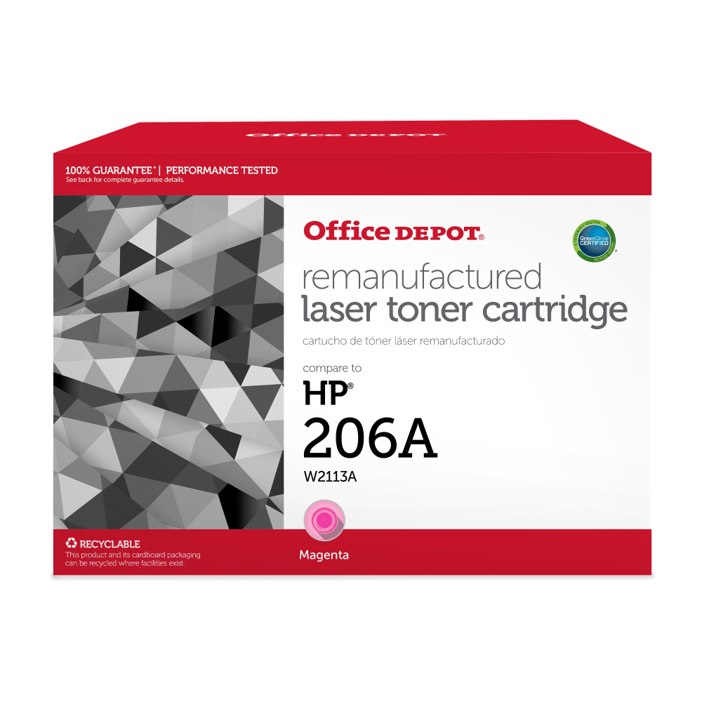 Office Depot Brand Remanufactured Magenta Toner Cartridge Replacement For HP 206A, W2113A MPN:201442PR