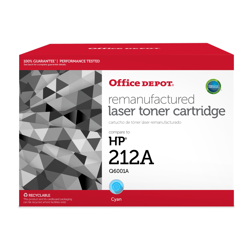 Office Depot Remanufactured Cyan High Yield Toner Cartridge Replacement For HP 212A, OD212AC MPN:201516P