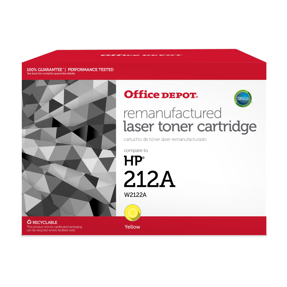 Office Depot Brand OD212AY Remanufactured Yellow Standard Yield Toner Cartridge Replacement for HP 212A MPN:201518P