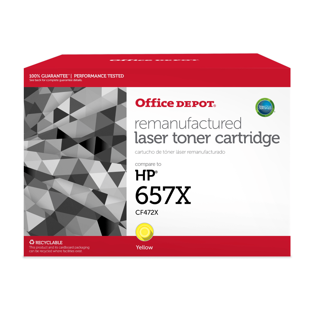 Office Depot Remanufactured Yellow High Yield Toner Cartridge Replacement For HP 657X, OD657XY MPN:201105P