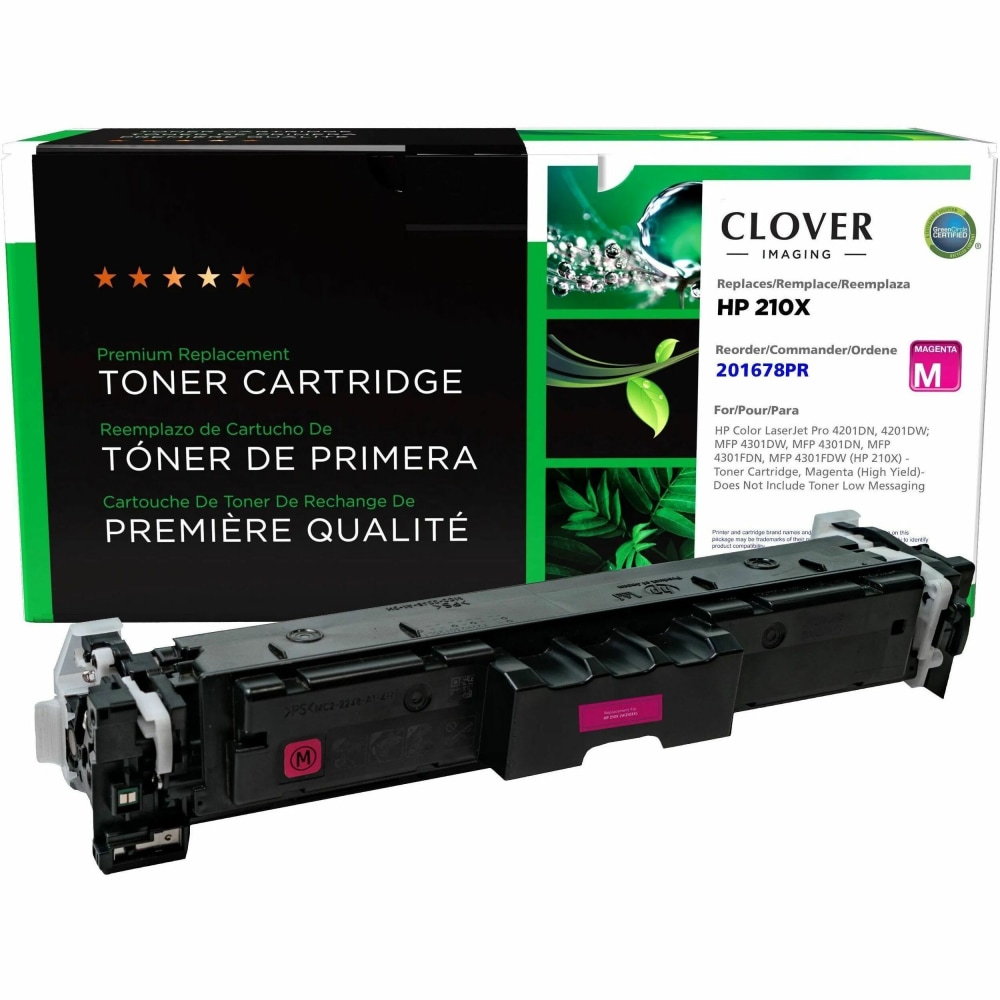 Clover Remanufactured High Yield Magenta Toner Cartridge (Reused OEM Chip) for HP 210X (W2103X) - 5500 Pages MPN:201678PR