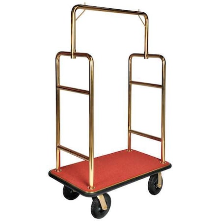 Bellmans Cart, Brasstone Finish, Rd Carpet MPN:2533BK-030-RED