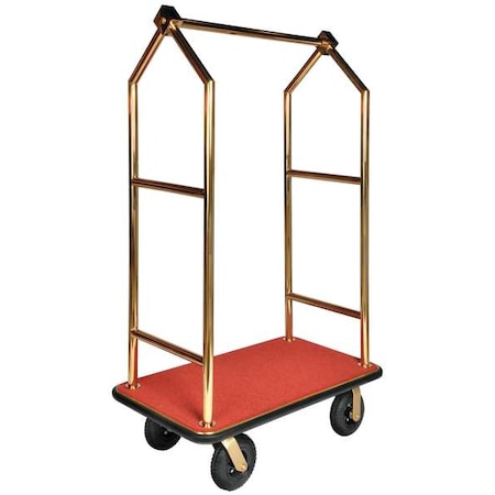 Bellmans Cart, Brasstone Finish, Rd Carpet MPN:2633BK-030-RED