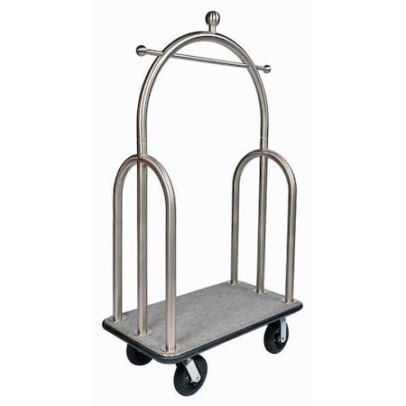Bellmans Cart, Stainlss, Gray Carpet, 2 In. MPN:3599BK-010-GRY