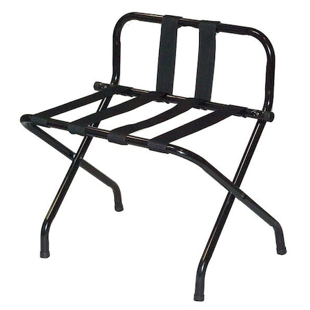 Folding Luggage Rack, 24 1/4 in W, Steel MPN:1055B-BL-BL