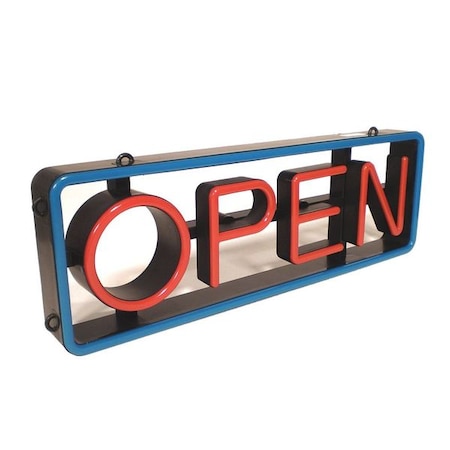LED Open Sign, Red/Blue, 2 3/4 in W, 9 1/4 in H MPN:VH-01-RC