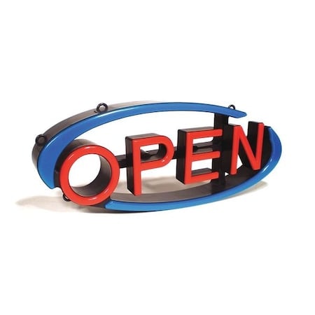 LED Open Sign, Red/Blue, 2 3/4 in W, 9 in H MPN:VH-01-RL