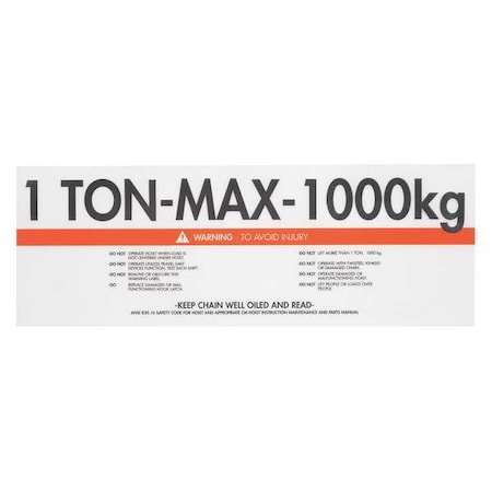 Capacity/Warning Label MPN:35201