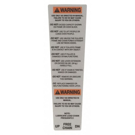 Warning Label MPN:40975
