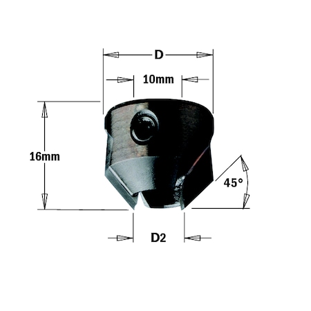 Countersink, 5mm Max dia.-10 Left MPN:315.200.12