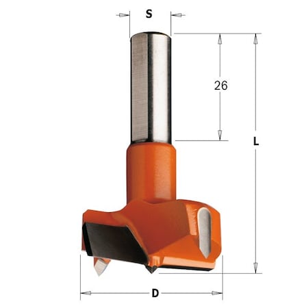 Hinge Boring Bit, Left, 45mm dia., 57.5mm L MPN:317.450.12