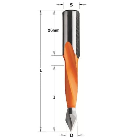 Dwl Drill Thrgh Hole, Left, 10X26mm Shnk MPN:314.060.12