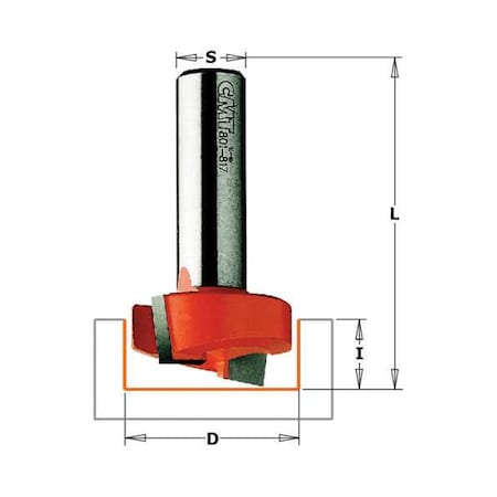 Hinge Mortise Cut Router Bit, 1/2