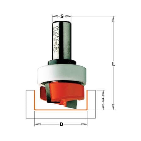 Hinge Mortise Cut Router Bit, 1/2