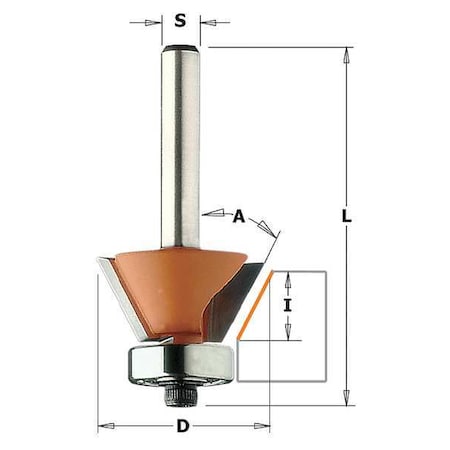 Chamfer Profile Router Bit, 3/4