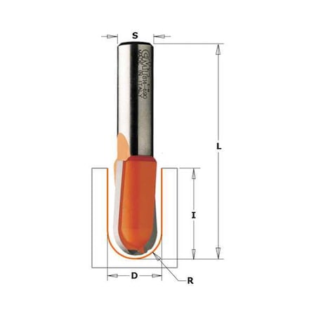 Round Groove Cut Profile Router Bit, 3/4